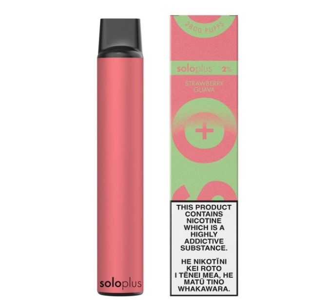 Solo Plus 2800 Puffs Vape - zemeņu gvajava: Tropu baudījums Latvijas veipingu cienītājiem